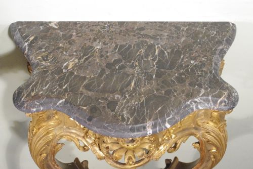 PAIR OF GILT CONSOLE TABLES WITH MARBLE TOPS - ADDITIONAL PHOTO 14