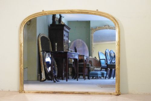 english victorian gilt large arch top overmantle mirror - CATEGORY: ANTIQUE MIRRORS - DATED 1880