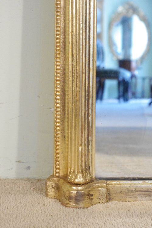 ENGLISH VICTORIAN GILT LARGE ARCH TOP OVERMANTLE MIRROR - ADDITIONAL PHOTO 6
