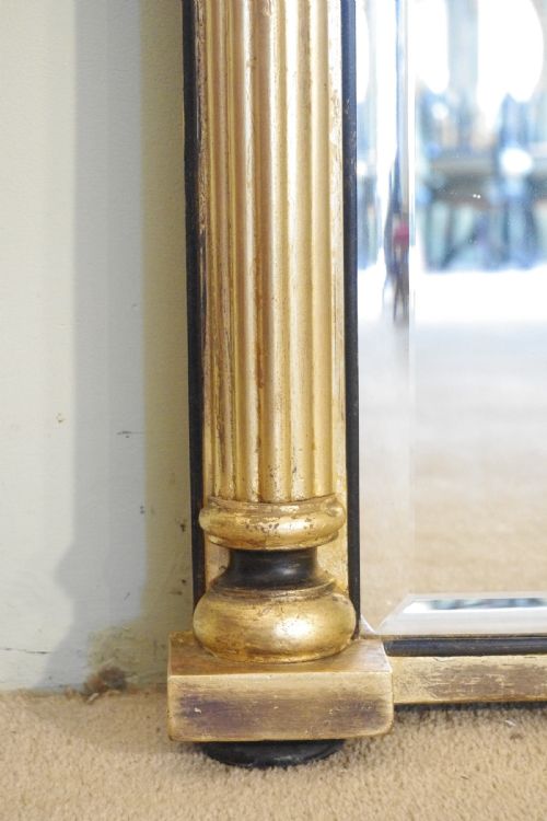 ENGLISH VICTORIAN GILT AND EBONISED LARGE TRIPLEPLATE OVERMANTLE MIRROR - ADDITIONAL PHOTO 7