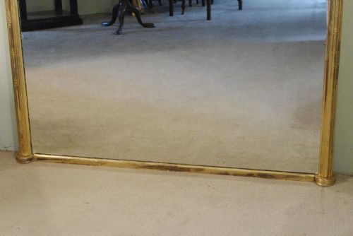 ENGLISH VICTORIAN GILT LARGE ARCH TOP OVERMANTLE MIRROR - ADDITIONAL PHOTO 2