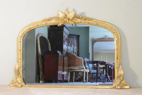 english victorian gilt arch top overmantle mirror - CATEGORY: ANTIQUE MIRRORS - DATED 1880