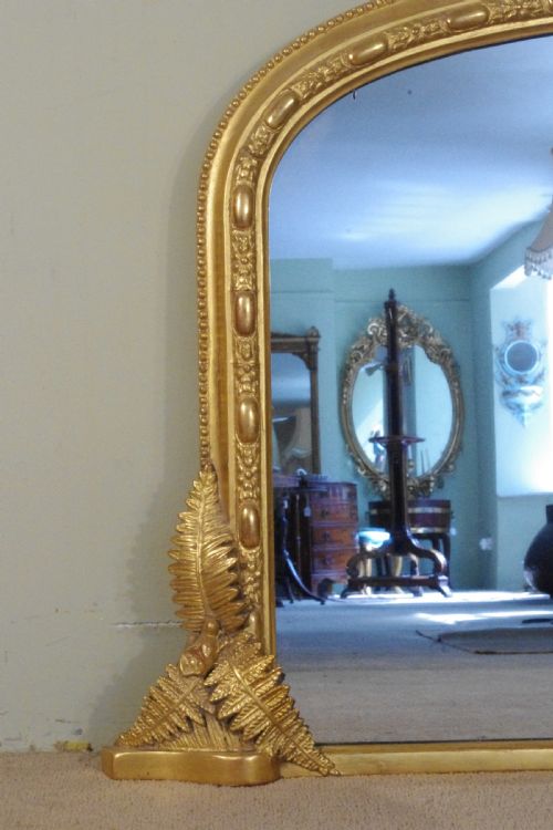 ENGLISH VICTORIAN GILT ARCH TOP OVERMANTLE MIRROR - ADDITIONAL PHOTO 1
