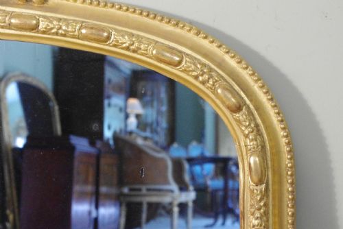 ENGLISH VICTORIAN GILT ARCH TOP OVERMANTLE MIRROR - ADDITIONAL PHOTO 7