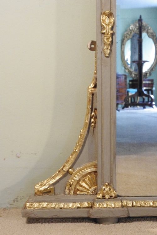 ENGLISH VICTORIAN PAINTED AND PARCELGILT LARGE OVERMANTLE MIRROR - ADDITIONAL PHOTO 8