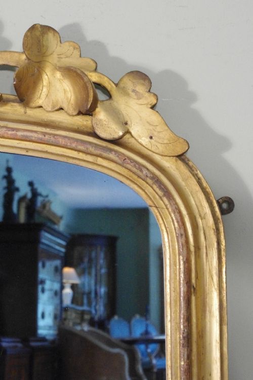ENGLISH VICTORIAN GILT LARGE ARCH TOP OVERMANTLE MIRROR - ADDITIONAL PHOTO 3