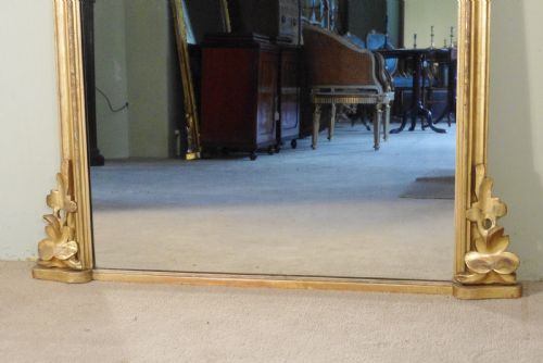 ENGLISH VICTORIAN GILT LARGE ARCH TOP OVERMANTLE MIRROR - ADDITIONAL PHOTO 6