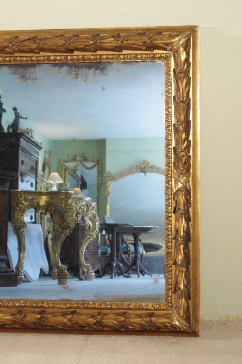 ENGLISH VICTORIAN GILT LARGE OVERMANTLE MIRROR - ADDITIONAL PHOTO 1