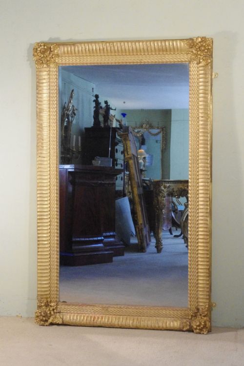 19TH CENTURY FRENCH GILT LARGE OVERMANTLE MIRROR - ADDITIONAL PHOTO 2