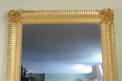19TH CENTURY FRENCH GILT LARGE OVERMANTLE MIRROR - ADDITIONAL PHOTO 3