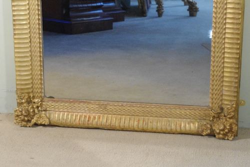 19TH CENTURY FRENCH GILT LARGE OVERMANTLE MIRROR - ADDITIONAL PHOTO 4