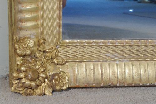 19TH CENTURY FRENCH GILT LARGE OVERMANTLE MIRROR - ADDITIONAL PHOTO 6
