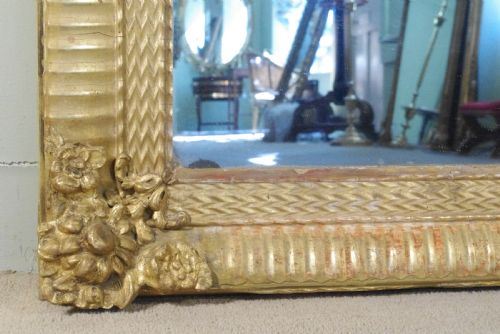 19TH CENTURY FRENCH GILT LARGE OVERMANTLE MIRROR - ADDITIONAL PHOTO 7