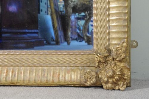 19TH CENTURY FRENCH GILT LARGE OVERMANTLE MIRROR - ADDITIONAL PHOTO 8