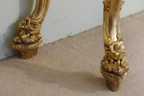 19TH CENTURY ENGLISH GILT CONSOLE TABLE WITH MARBLE TOP - ADDITIONAL PHOTO 14