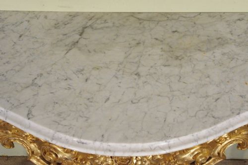 19TH CENTURY ENGLISH GILT CONSOLE TABLE WITH MARBLE TOP - ADDITIONAL PHOTO 18