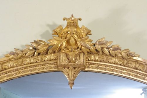 ENGLISH VICTORIAN GILT LARGE OVERMANTLE MIRROR - ADDITIONAL PHOTO 2