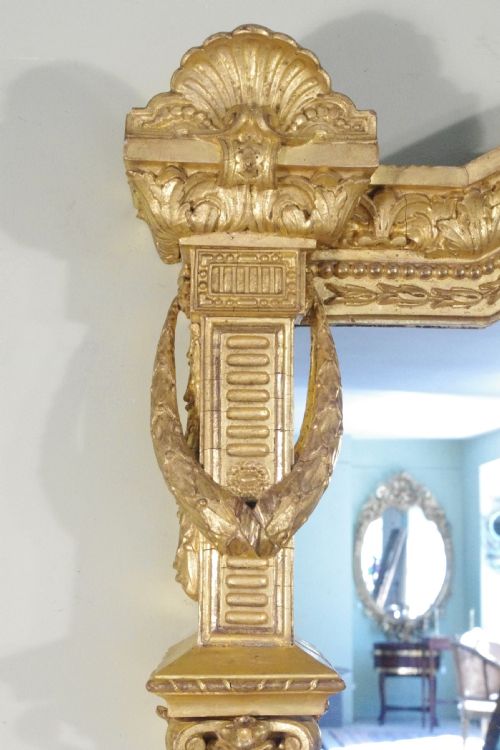 ENGLISH VICTORIAN GILT LARGE OVERMANTLE MIRROR - ADDITIONAL PHOTO 6