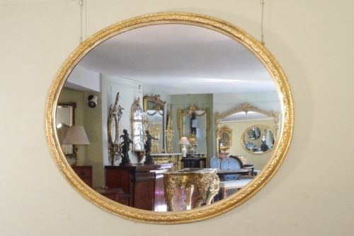 english victorian gilt very large oval overmantlewall mirror - CATEGORY: ANTIQUE MIRRORS - DATED 1880