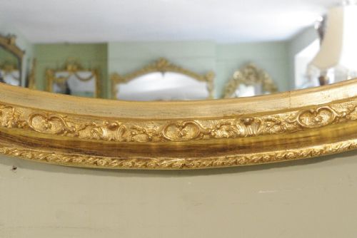 ENGLISH VICTORIAN GILT VERY LARGE OVAL OVERMANTLEWALL MIRROR - ADDITIONAL PHOTO 7