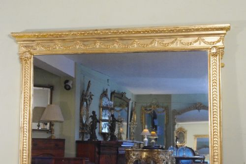 ENGLISH VICTORIAN GILT LARGE OVERMANTLE MIRROR - ADDITIONAL PHOTO 1