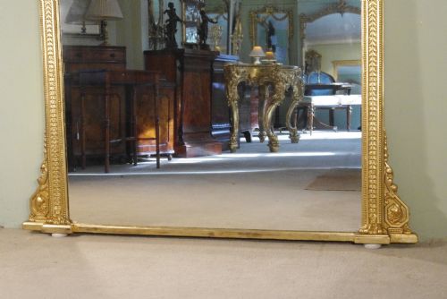 ENGLISH VICTORIAN GILT LARGE OVERMANTLE MIRROR - ADDITIONAL PHOTO 2