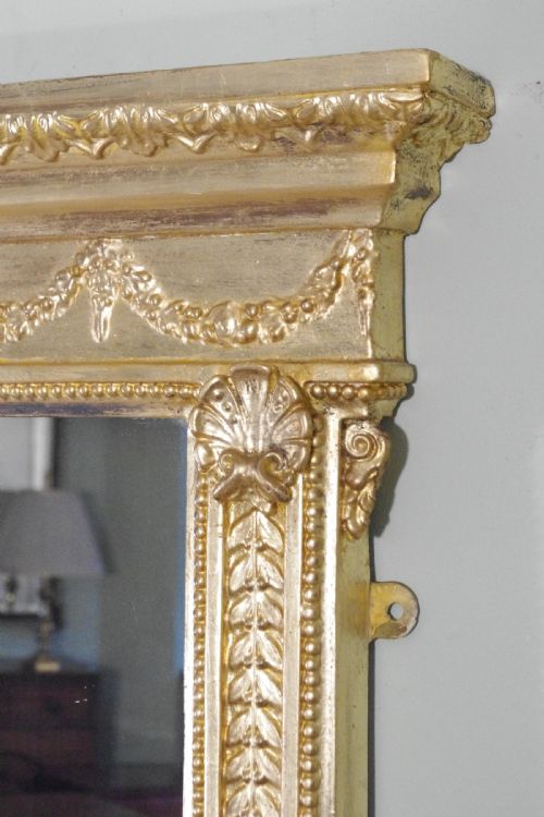 ENGLISH VICTORIAN GILT LARGE OVERMANTLE MIRROR - ADDITIONAL PHOTO 4