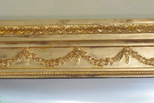 ENGLISH VICTORIAN GILT LARGE OVERMANTLE MIRROR - ADDITIONAL PHOTO 5
