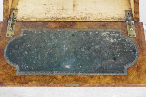 VICTORIAN BURR WALNUT DAVENPORT - ADDITIONAL PHOTO 10