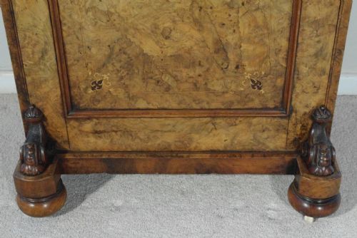 VICTORIAN BURR WALNUT DAVENPORT - ADDITIONAL PHOTO 11