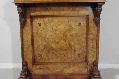 VICTORIAN BURR WALNUT DAVENPORT - ADDITIONAL PHOTO 12