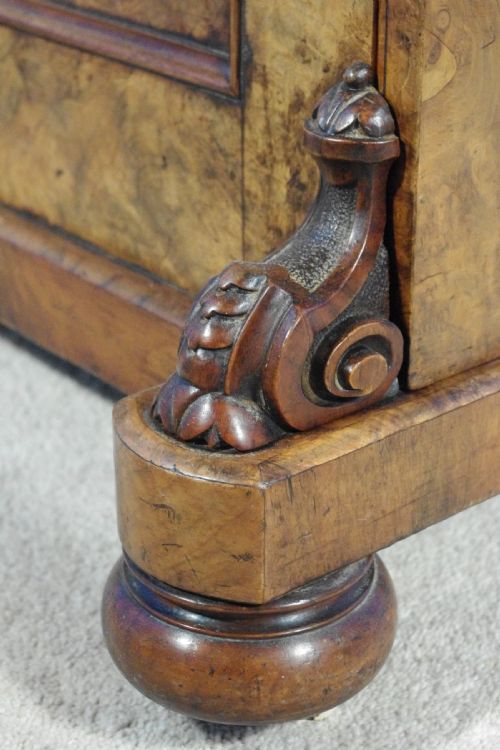 VICTORIAN BURR WALNUT DAVENPORT - ADDITIONAL PHOTO 15