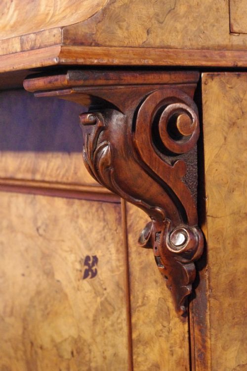 VICTORIAN BURR WALNUT DAVENPORT - ADDITIONAL PHOTO 16