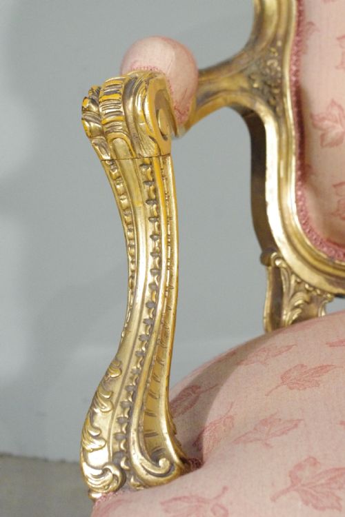 FRENCH GILTGILTWOOD LOUIS XV STYLE TWO SEATER SOFA - ADDITIONAL PHOTO 8