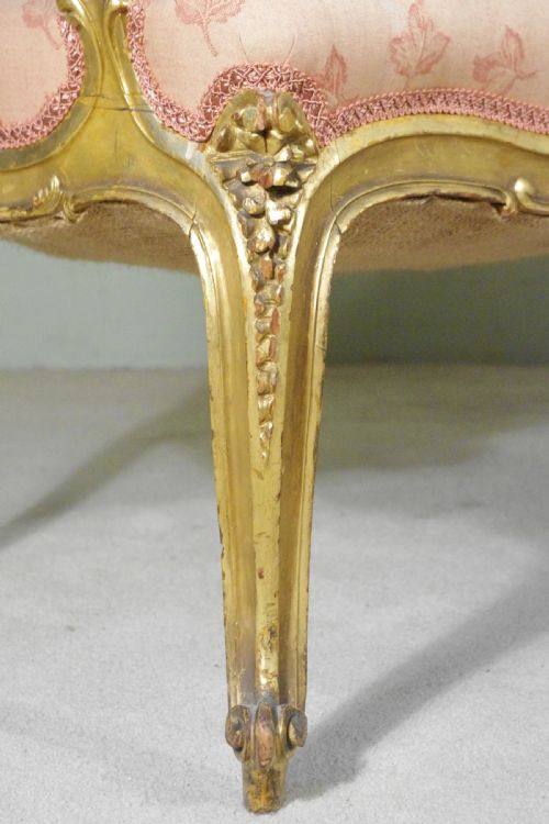FRENCH GILTGILTWOOD LOUIS XV STYLE TWO SEATER SOFA - ADDITIONAL PHOTO 9