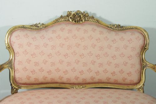 FRENCH GILTGILTWOOD LOUIS XV STYLE TWO SEATER SOFA - ADDITIONAL PHOTO 10