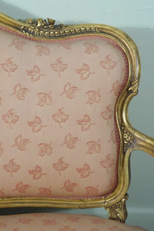 FRENCH GILTGILTWOOD LOUIS XV STYLE TWO SEATER SOFA - ADDITIONAL PHOTO 13
