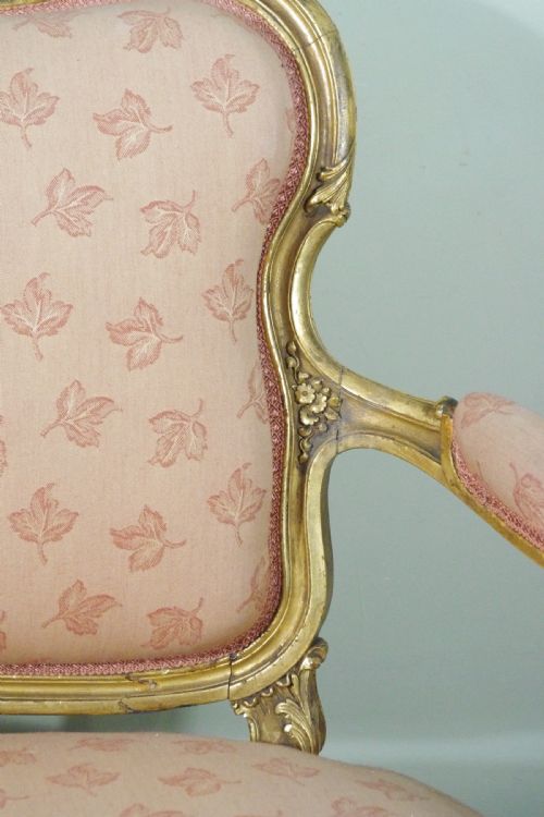 FRENCH GILTGILTWOOD LOUIS XV STYLE TWO SEATER SOFA - ADDITIONAL PHOTO 14