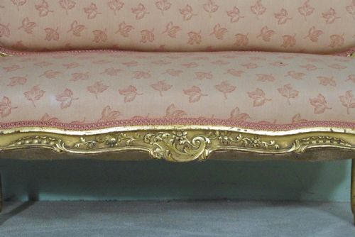 FRENCH GILTGILTWOOD LOUIS XV STYLE TWO SEATER SOFA - ADDITIONAL PHOTO 15