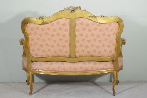 FRENCH GILTGILTWOOD LOUIS XV STYLE TWO SEATER SOFA - ADDITIONAL PHOTO 16