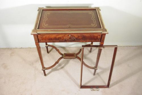 EDWARDIAN BRASS INLAID MAHOGANY DRINKSTEASERVING TABLE - ADDITIONAL PHOTO 3