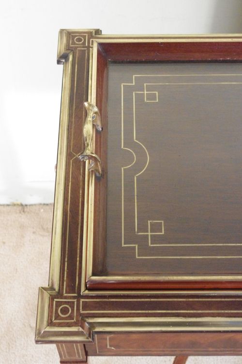 EDWARDIAN BRASS INLAID MAHOGANY DRINKSTEASERVING TABLE - ADDITIONAL PHOTO 11