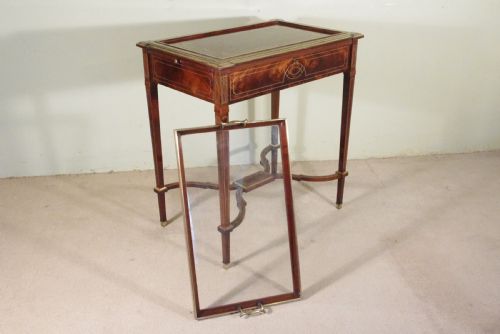 EDWARDIAN BRASS INLAID MAHOGANY DRINKSTEASERVING TABLE - ADDITIONAL PHOTO 21