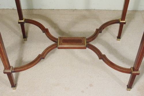 EDWARDIAN BRASS INLAID MAHOGANY DRINKSTEASERVING TABLE - ADDITIONAL PHOTO 23
