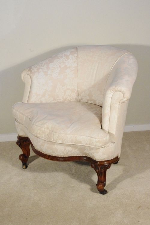 PAIR VICTORIAN WALNUT TUBARMCHAIRSCORNER CHAIRS - ADDITIONAL PHOTO 1