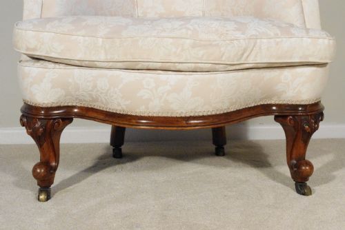 PAIR VICTORIAN WALNUT TUBARMCHAIRSCORNER CHAIRS - ADDITIONAL PHOTO 2