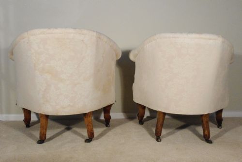 PAIR VICTORIAN WALNUT TUBARMCHAIRSCORNER CHAIRS - ADDITIONAL PHOTO 4