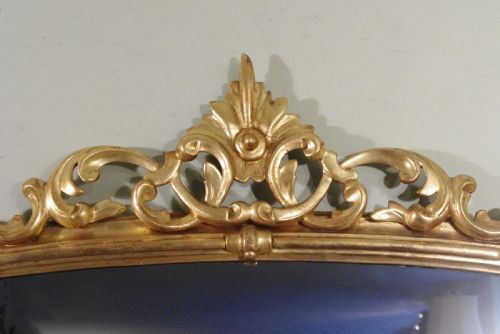 ENGLISH VICTORIAN GILT LARGE ARCH TOP OVERMANTLE MIRROR - ADDITIONAL PHOTO 2