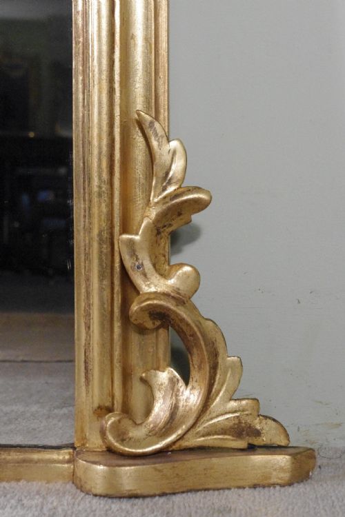 ENGLISH VICTORIAN GILT LARGE ARCH TOP OVERMANTLE MIRROR - ADDITIONAL PHOTO 6