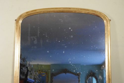 ENGLISH VICTORIAN GILT LARGE ARCH TOP OVERMANTLE MIRROR - ADDITIONAL PHOTO 7
